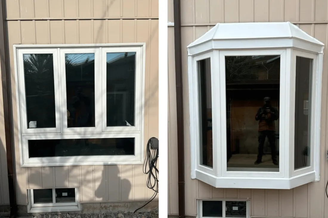 Before and after house with new windows